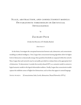 Scale, Abstraction, and Connectionist Models: on Parafinite Thresholds in Artificial Intelligence