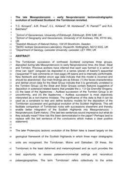 The Late Mesoproterozoic – Early Neoproterozoic Tectonostratigraphic Evolution of Northwest Scotland: the Torridonian Revisite