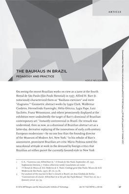 The Bauhaus in Brazil Pedagogy and Practice Adele Nelson