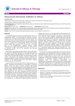 Monoclonal Antibodies in Asthma