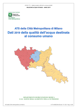 Dipartimento Di Prevenzione Medica Uoc Igiene Degli Alimenti E Della