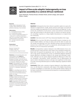 Scale Edaphic Heterogeneity on Tree Species Assembly in a Central