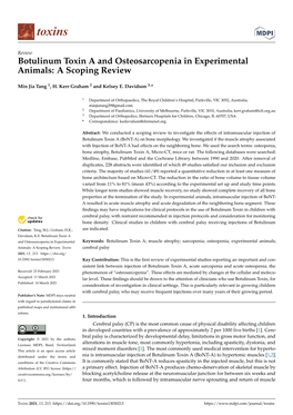 Botulinum Toxin a and Osteosarcopenia in Experimental Animals: a Scoping Review