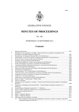 Minutes of Proceedings