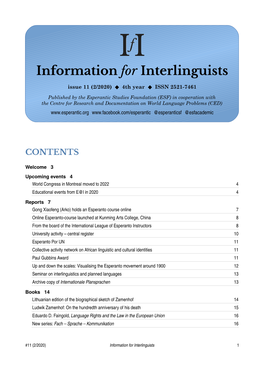 Information for Interlinguists