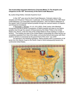 The Incalculably Important Admission Colorado Makes to the Arapaho and Cheyenne on the 150Th Anniversary of the Sand Creek Massacre