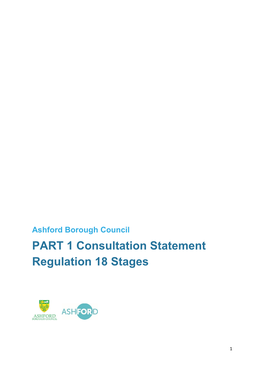 PART 1 Consultation Statement Regulation 18 Stages