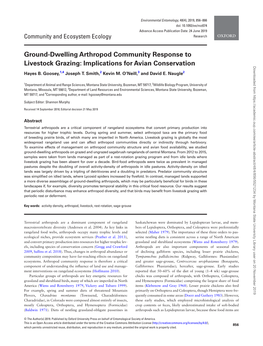 Ground-Dwelling Arthropod Community Response To