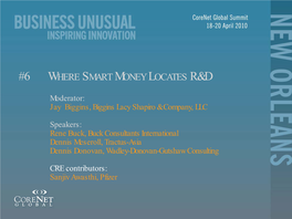 Here Smart Money Locates R&D