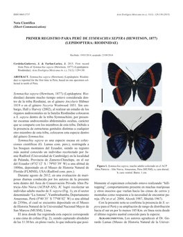 Hewitson, 1877) (Lepidoptera: Riodinidae