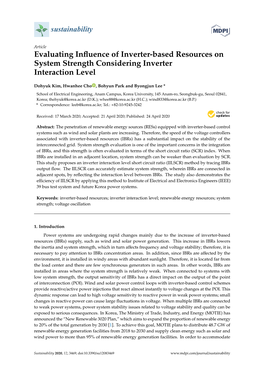 Evaluating Influence of Inverter-Based Resources on System Strength