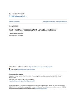 Real-Time Data Processing with Lambda Architecture