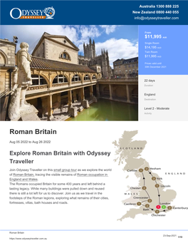 Roman Britain | Small Group Tour for Seniors | Odyssey Traveller