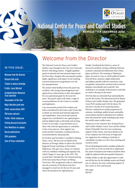 National Centre for Peace and Conflict Studies Newsletter DECEMBER 2014