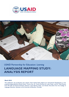 Learning LANGUAGE MAPPING STUDY: ANALYSIS REPORT