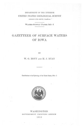 Gazetteer of Surface Waters of Iowa