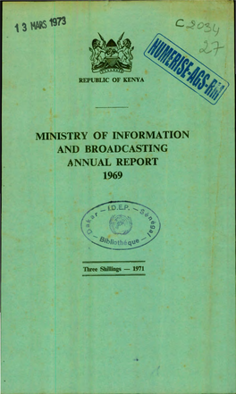 Ministry of Information and Broadcasting Annual Report 1969