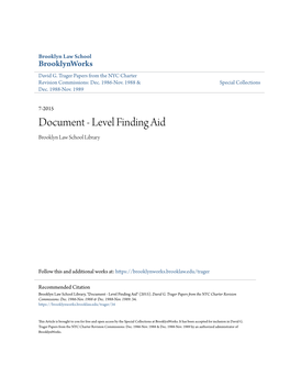 Document - Level Finding Aid Brooklyn Law School Library