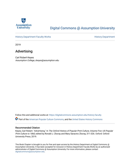 Digital Commons @ Assumption University Advertising