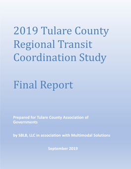 2019 Tulare County Regional Transit Coordination Study Final Report