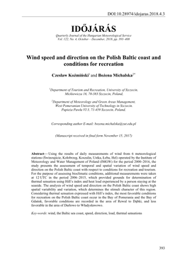 IDŐJÁRÁS Quarterly Journal of the Hungarian Meteorological Service Vol