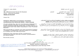 Zain Group Q1 & Q2 2020 Earnings Conference Call