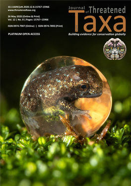 Threatenedtaxa.Org Journal Ofthreatened 26 May 2020 (Online & Print) Vol