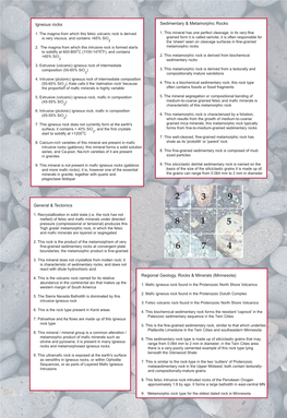 Igneous Rocks Sedimentary & Metamorphic Rocks