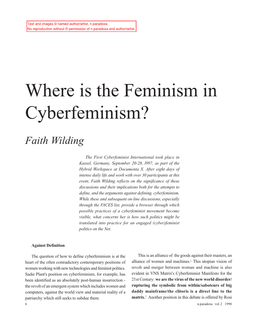 Where Is the Feminism in Cyberfeminism?