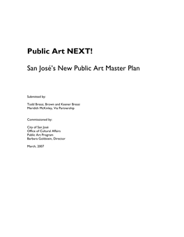 San Jose's New Public Art Master Plan – 2007