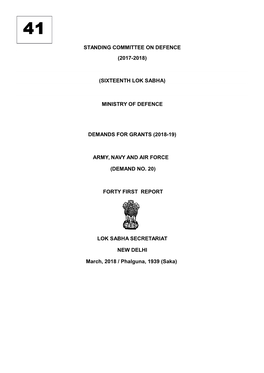Standing Committee on Defence (2017-2018) (Sixteenth Lok Sabha)
