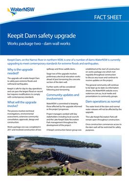 Keepit Dam Safety Upgrade Works Package Two - Dam Wall Works