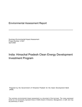 Himachal Pradesh Clean Energy Development Investment Program