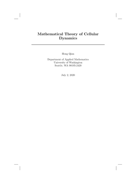 Mathematical Theory of Cellular Dynamics