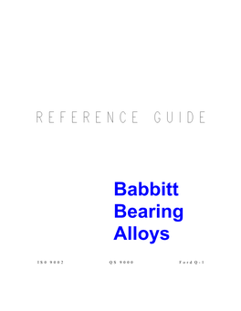 Babbitt Bearing Alloys