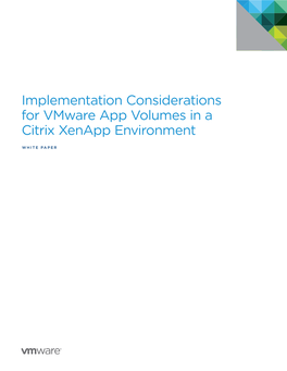 Vmware App Volumes with Citrix Xenapp