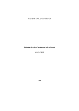 THESIS on CIVIL ENGINEERING F Biological Diversity Of