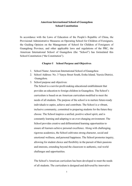American International School of Guangzhou School Constitution In