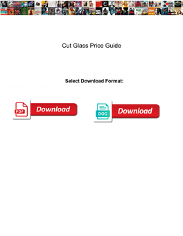 Cut Glass Price Guide