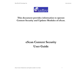 Escan Content Security User Guide