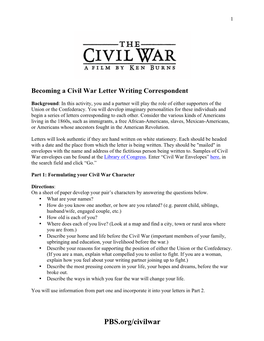 Civil War Letters Lesson