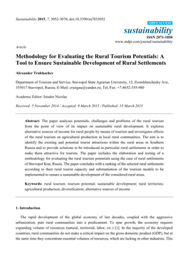 A Tool to Ensure Sustainable Development of Rural Settlements