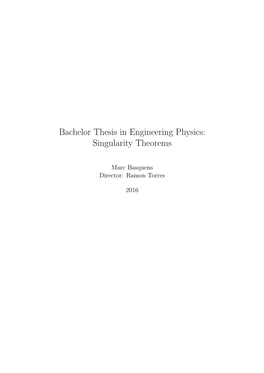 Bachelor Thesis in Engineering Physics: Singularity Theorems