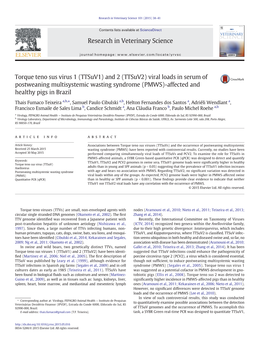 Viral Loads in Serum of Postweaning Multisystemic Wasting Syndrome (PMWS)-Affected and Healthy Pigs in Brazil