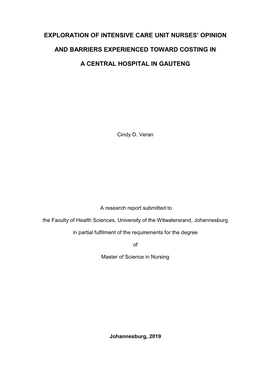 Exploration of Intensive Care Unit Nurses' Opinion And