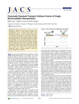 Chemically Resolved Transient Collision Events of Single Electrocatalytic Nanoparticles † Zhihui Guo, Stephen J