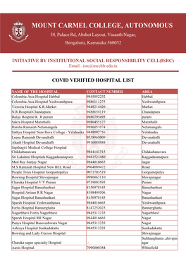 Mount Carmel College, AUTONOMOUS