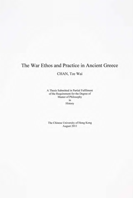 The War Ethos and Practice in Ancient Greece