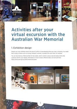Activities After Your Virtual Excursion with the Australian War Memorial
