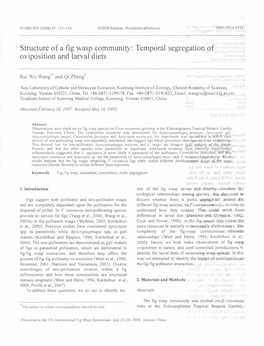 Structure of a Fig Wasp Community: Temporal Segregatio!L19f Ll !